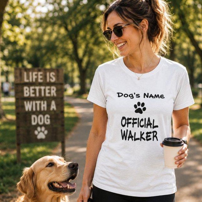 Personalised Official Dog Walker Tee for Dog Moms (Creator Uploaded)