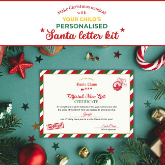 Personalised Official Nice List Certificate Santa Invitation