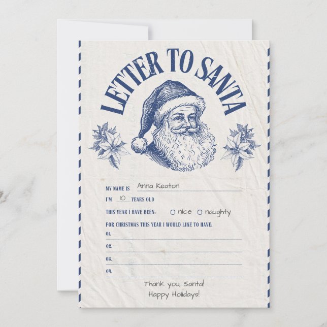 Personalised Official North Pole Letter From Santa Invitation (Front)