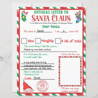 Personalised Official North Pole Letter to Santa