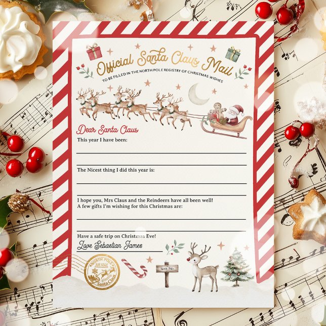 Personalised Official North Pole Letter To Santa Poster (Creator Uploaded)