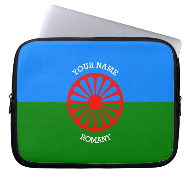 Personalised Official Romany gypsy travellers flag Laptop Sleeve (Front)