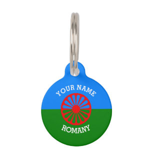 Personalised Official Romany gypsy travellers flag Pet Tag