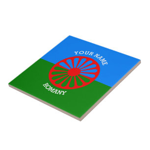 Personalised Official Romany gypsy travellers flag Tile