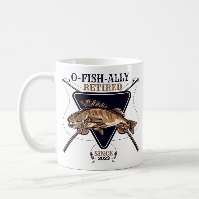 Personalised Ofishally Retired Funny Retirement Coffee Mug (Left)