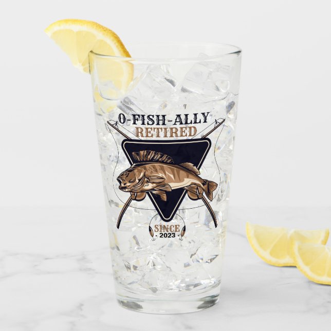 Personalised Ofishally Retired Funny Retirement Glass (Front Ice)