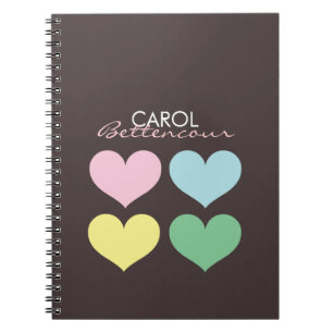 Personalised Oh So Lovely Modern Hearts Spiral Notebook