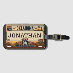 Personalised Oklahoma Route 66 Design Luggage Tag