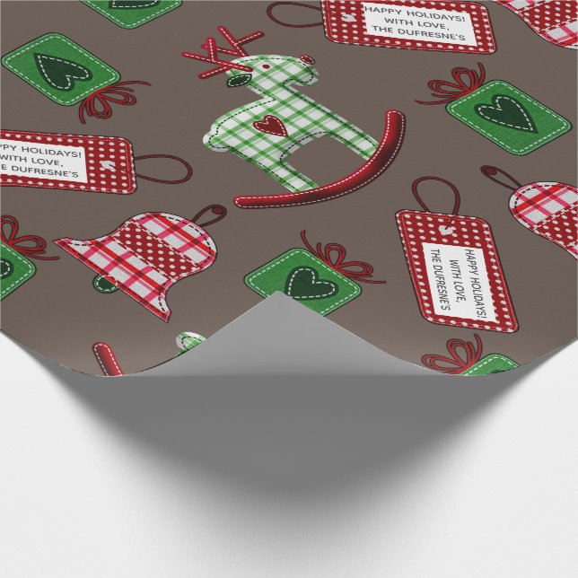 Personalised Old Fashioned Ornaments Wrapping Paper (Corner)