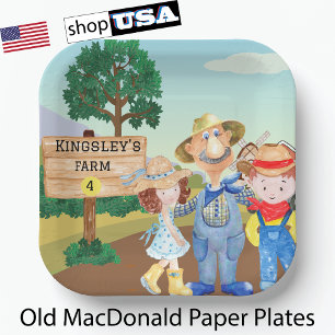 Personalised Old MacDonald's Farm Paper Plate