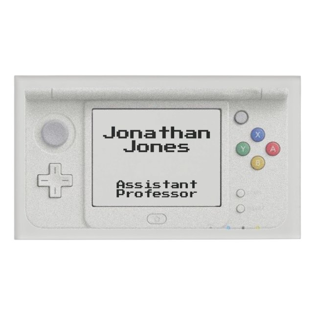 Personalised Old School Handheld Electronic Game Name Tag (Front)