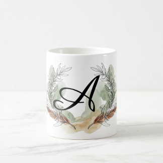Personalised Olive Branch Monogram Mug | Botanical