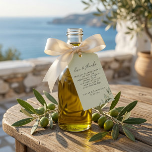 Personalised Olive Branch Wedding Green Gift Tags