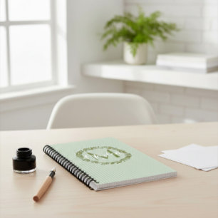 Personalised Olive Wreath Monogram  Notebook