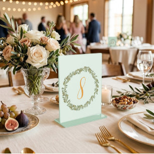Personalised Olive Wreath Pedestal Table Sign