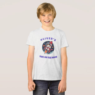 Personalised Oliver's Rocket Cat T-Shirt Tri-Blend Shirt