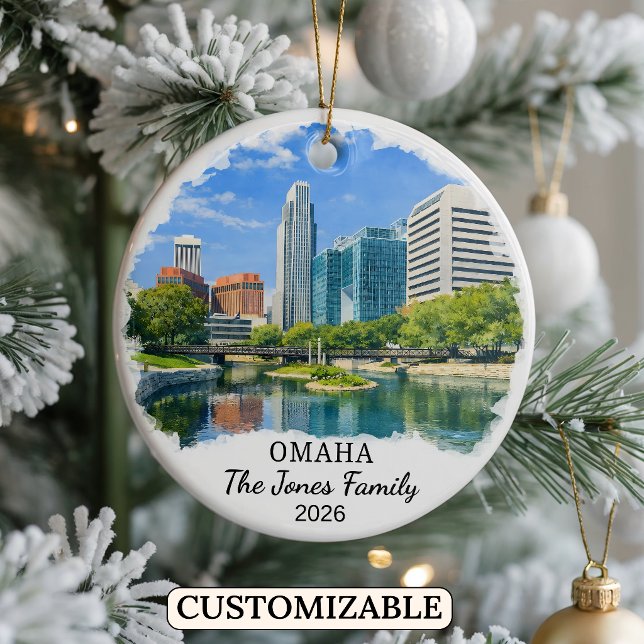Personalised Omaha Ornament, Custom Nebraska Ceramic Tree Decoration (Creator Uploaded)