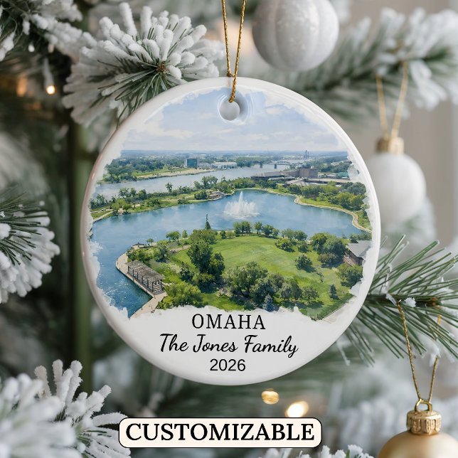 Personalised Omaha Ornament, Custom Nebraska Ceramic Tree Decoration (Creator Uploaded)