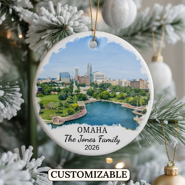Personalised Omaha Ornament, Custom Nebraska Ceramic Tree Decoration (Creator Uploaded)