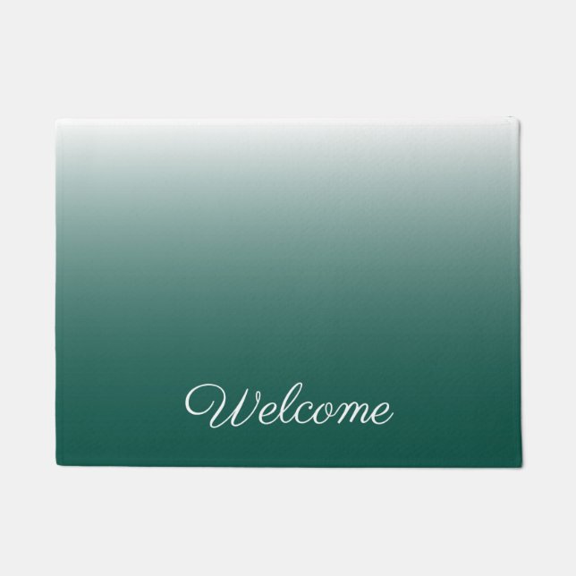 Personalised ombre gradient green doormat (Front)