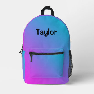 Personalised Ombre Gradient Purple Blue Backpack