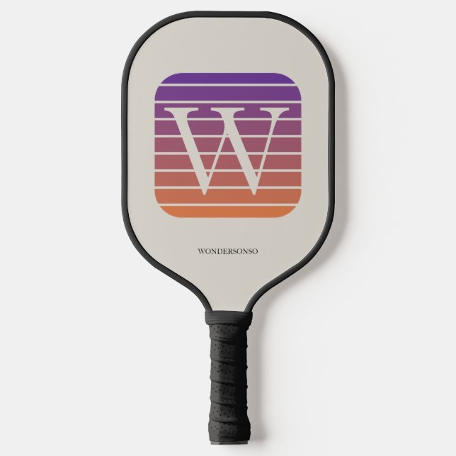 Personalised Ombre Monogram square Pickleball Paddle (Front)