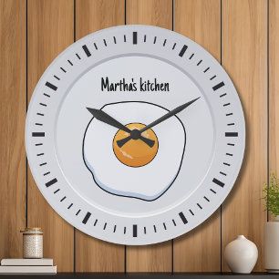 Personalised Omelette Breakfast - kitchen decor  Large Clock