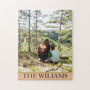 Personalised One Big Family Photo In Pastel Tones Jigsaw Puzzle