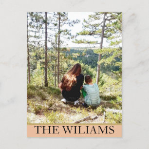 Personalised One Big Family Photo In Pastel Tones Postcard