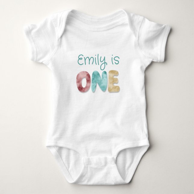Personalised ONE First Birthday Baby Bodysuit (Front)