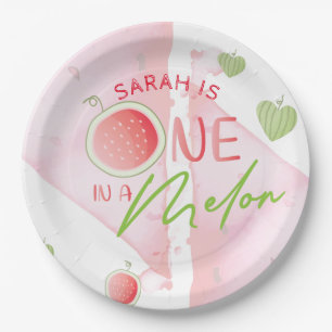 Personalised One In a Melon Cute summer Paper Plate