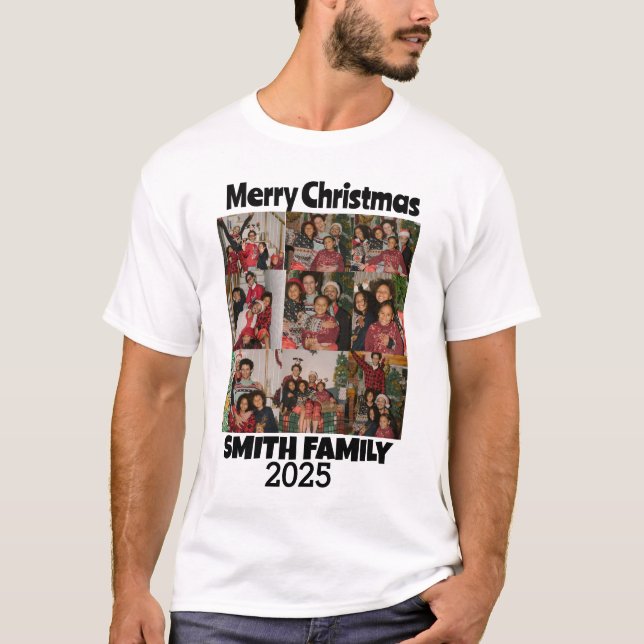Personalised One Of A Kind Family Photo Collage  T-Shirt (Front)