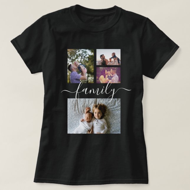 Personalised One Of A Kind Family Photo Collage T-Shirt (Design Front)
