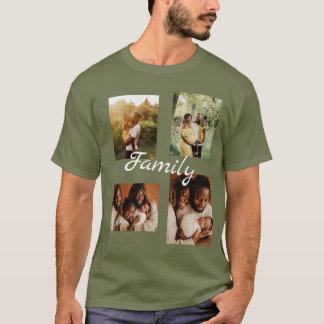 Personalised One Of A Kind Family Photo Collage  T-Shirt