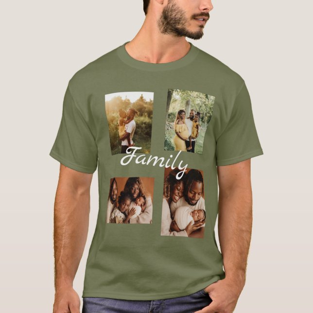 Personalised One Of A Kind Family Photo Collage  T-Shirt (Front)