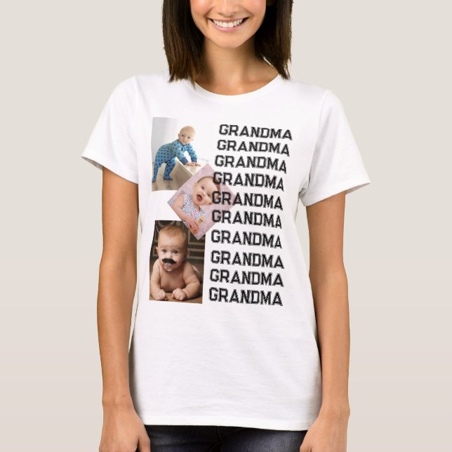 Personalised One Of A Kind Photo Collage GRANDMA T-Shirt (Front)