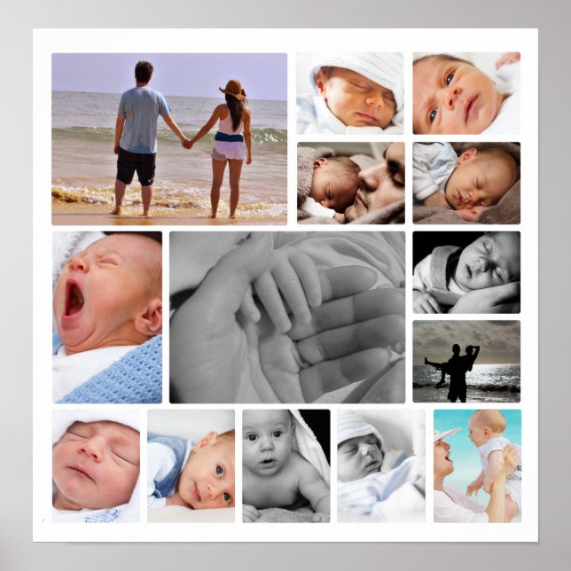 Personalised One Of A Kind  Photo Collage Poster (Front)