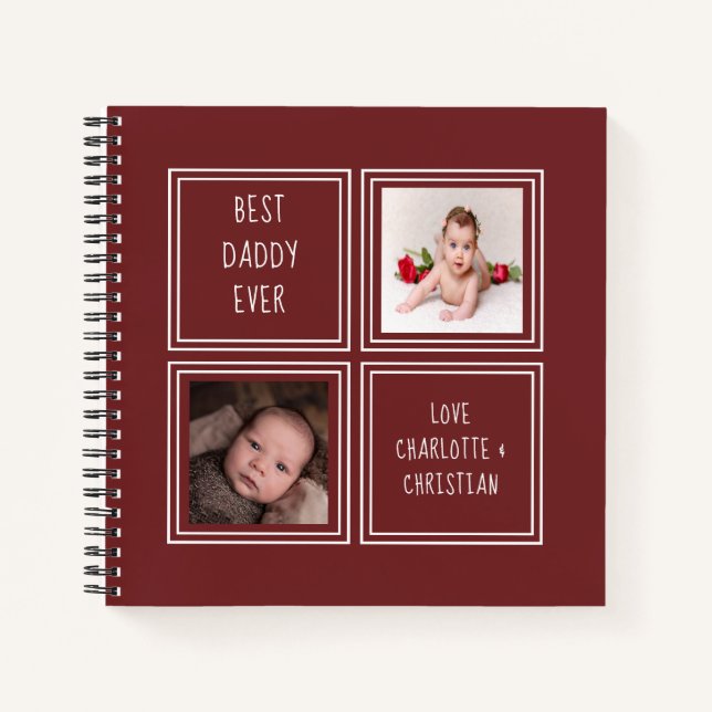 Personalised One of a Kind Two Photo Template Notebook (Front)