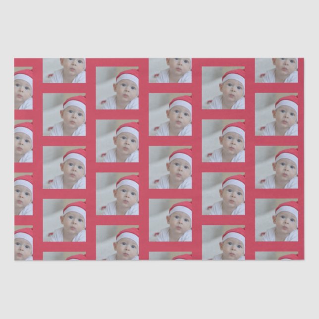 Personalised One Photo Pattern Holiday Tissue Paper (Front)