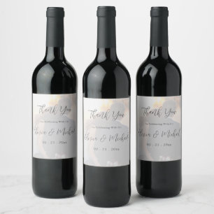 Personalised One Photo Thank You Wedding Wine Label