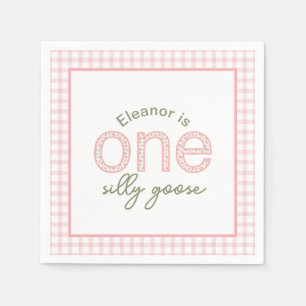 Personalised "One Silly Goose" Birthday Napkin