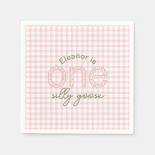 Personalised "One Silly Goose" Birthday Napkin