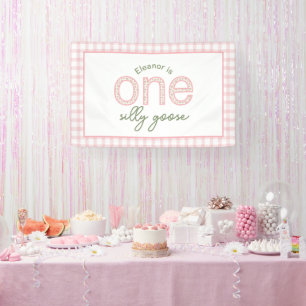 Personalised "One Silly Goose" Party Sign - Banner