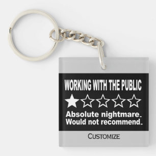 Personalised One Star Review 2 Key Ring