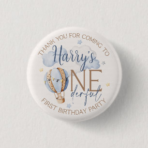 Personalised ONEderful 1st Birthday Party Plates 3 Cm Round Badge