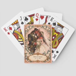 Personalised Oni Bride and Groom Wedding Favour Playing Cards