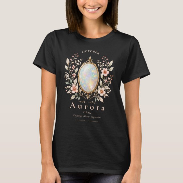 Personalised Opal Birthstone Shirt (Front)