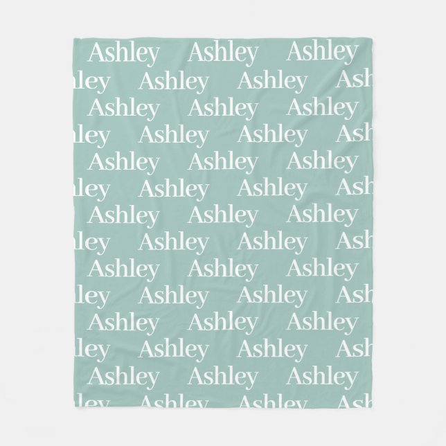 Personalised Opal Repeating Family Name Fleece Blanket (Front)