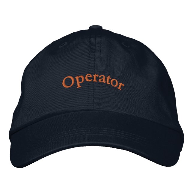 Personalised Operator Navy colour Embroidered Hat (Front)