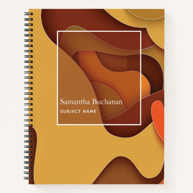 Personalised Orange Abstract Pattern Graph Paper Notebook (Front)